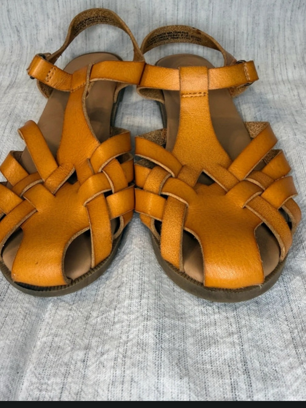 Cat & Jack Toddler Ella Fisherman Tan Sandals. Size